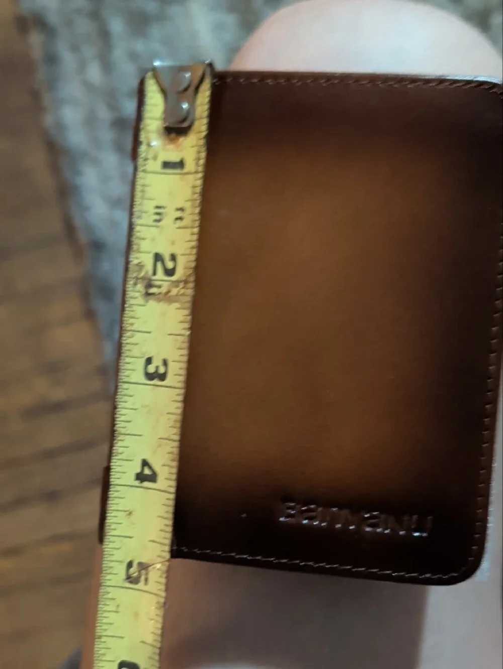 Banyanu Genuine Cowhide Leather Card Wallet - Cognac Brown